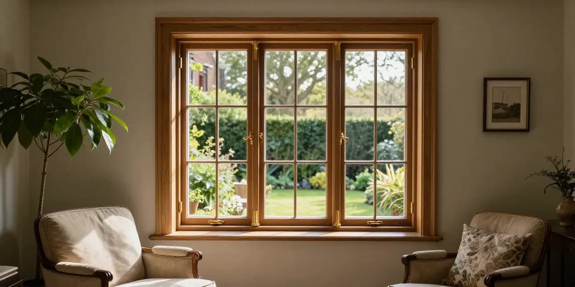 Hardwood Casement Windows and Doors West Hampstead London NW3 showcasing elegant design, traditional brass furniture, and a bright home interior.